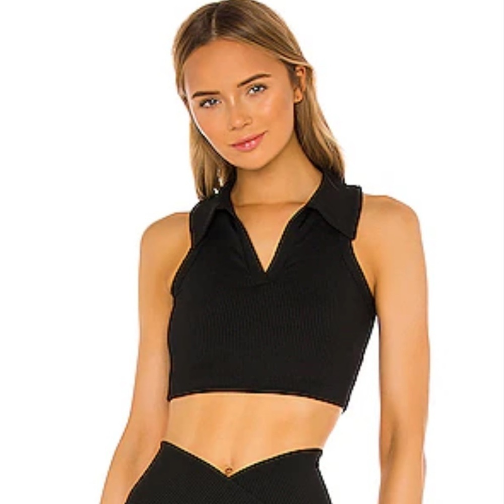 NWT! Year Of Ours “The Gabriela Rib Bra Top” In Black Size XS